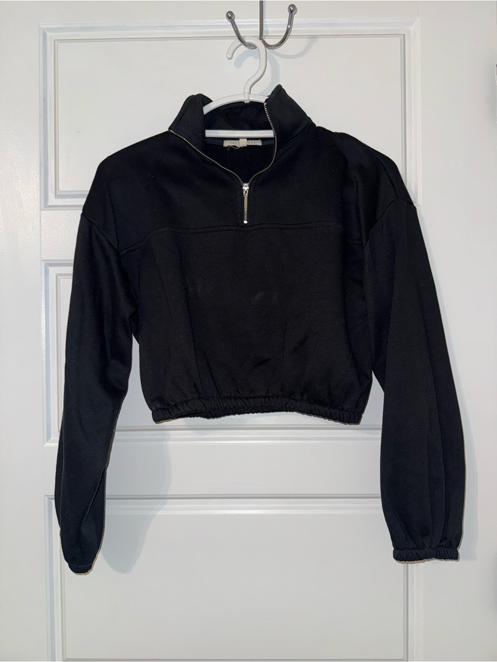 Copper Key Black Cropped Half-Zip Pullover Hoodie